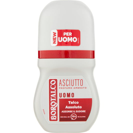 Borotalco Deodorante Uomo Roll-On Asciutto Profumo Ambrato 50 Ml