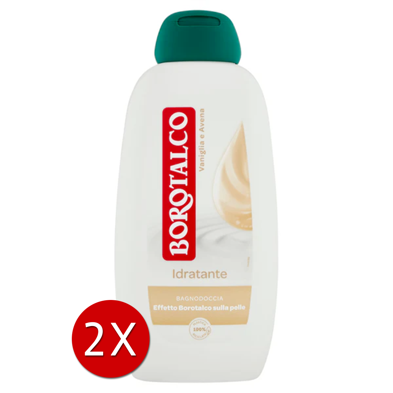 Borotalco Bagnodoccia Idratante Vaniglia e Avena 2 Flaconi da 600 ml
