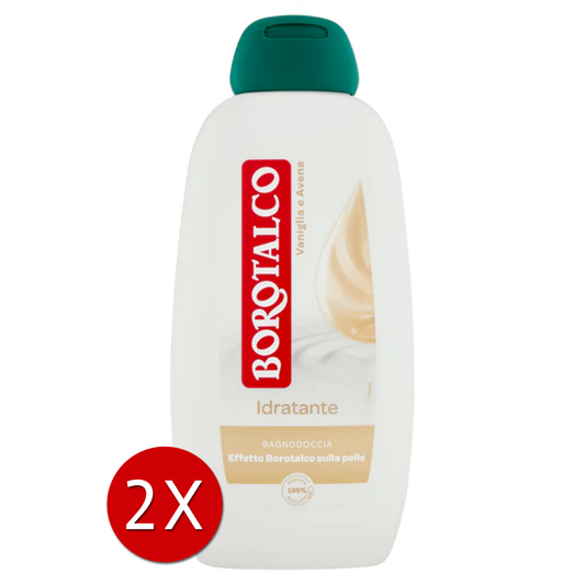 Borotalco Bagnodoccia Idratante Vaniglia e Avena 2 Flaconi da 600 ml