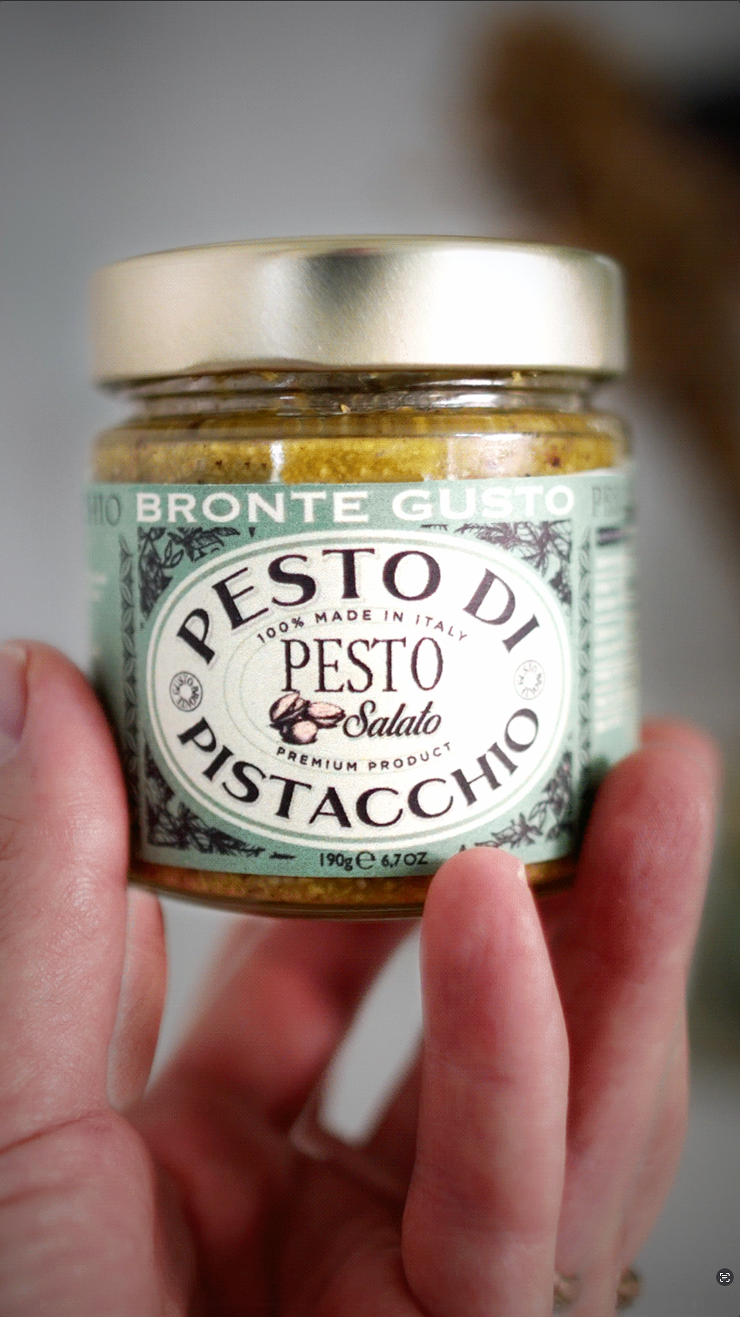 Pesto di Pistacchio Bronte Gusto – L'Autentico Verde Salato di Sicilia (55% Pistacchi)